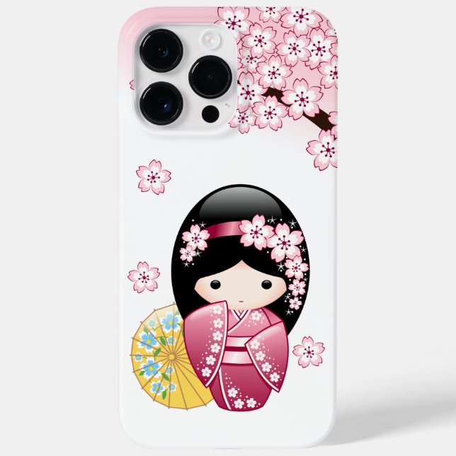 Spring Kokeshi Doll - Cute Japanese Geisha Girl Case-Mate iPhone Case (Back)