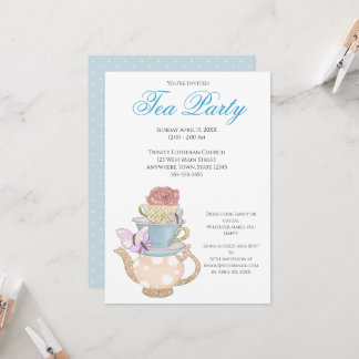 Spring Ladies Tea Party Ideas Invitation
