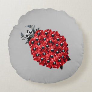 Spring Ladybug Round Cushion