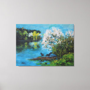 Spring lake canvas print