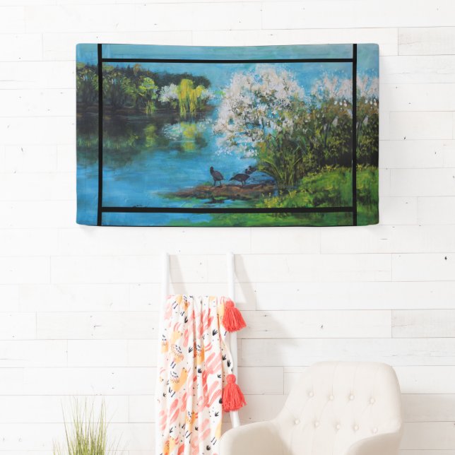 Spring lake canvas print banner (Insitu)