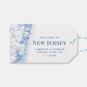 Spring Lake New Jersey Map Elegant Wedding Favour Gift Tags