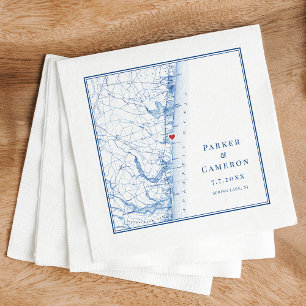 Spring Lake New Jersey Map Elegant Wedding Napkin