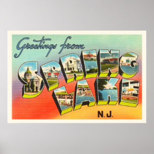 Spring Lake New Jersey NJ Vintage Travel Postcard- Poster