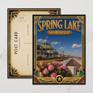 Spring Lake New Jersey Vintage Art Deco Golden Age Postcard