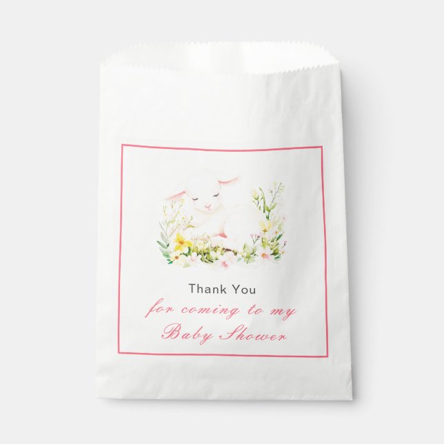 Spring Lamb Baby Shower Favour Bags (Front)