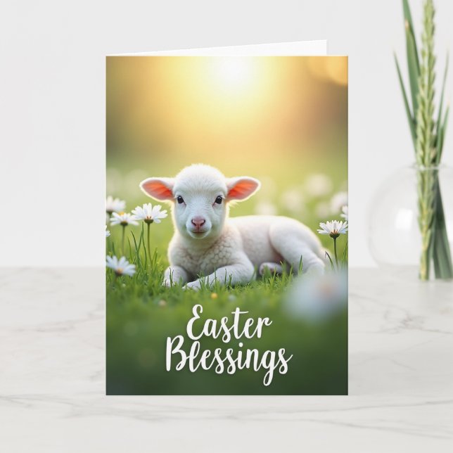 Spring Lamb Blessings Card (Front)