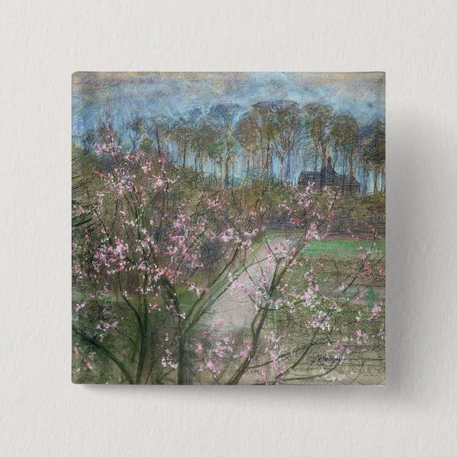Spring Landscape 15 Cm Square Badge (Front)