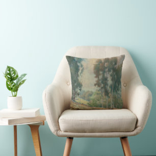 Spring Landscape (1911)  Serene Watercolor Scenery Cushion