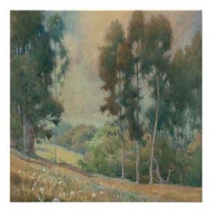 Spring Landscape (1911) Serene Watercolor Scenery Poster