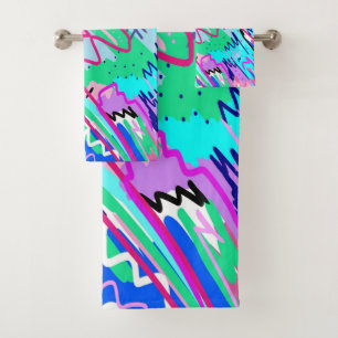 Spring Landscape Abstract Print Bath Towel Set