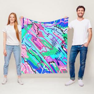 Spring Landscape Abstract Print Fleece Blanket