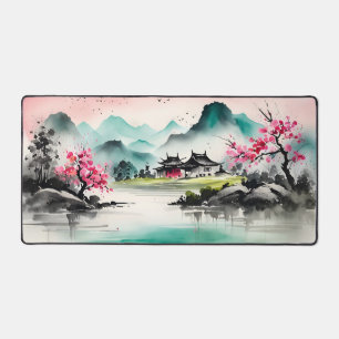 Spring landscape desk mat