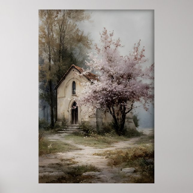 Spring Landscape Digital Print, 19th Century Poster (Front)