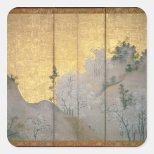 Spring Landscape Square Sticker