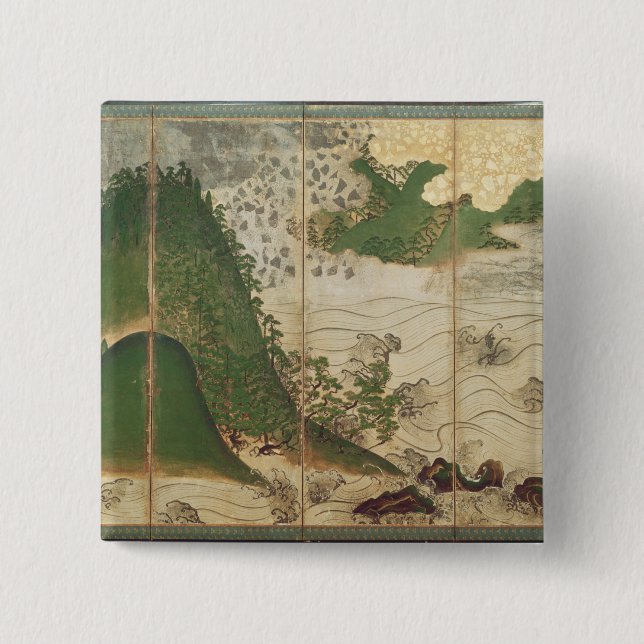 Spring Landscape with Sun 15 Cm Square Badge (Front)