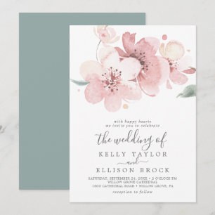 Spring Large Cherry Blossom Wedding Invitation
