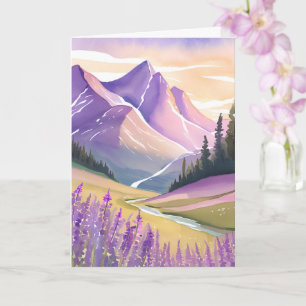 Spring Lavender   Glacier National Park Watercolor Card