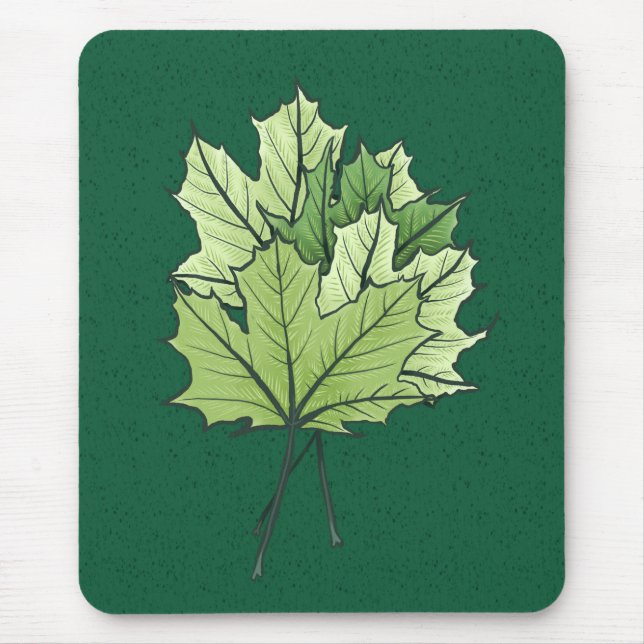 Spring Leaf Green Nature Lover Botanical Art Mouse Mat (Front)