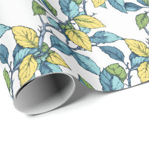 Spring Leaves Botanical Wrapping Paper