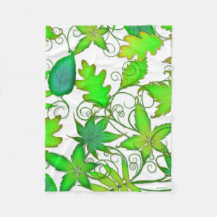 Spring Leaves Fleece Blanket