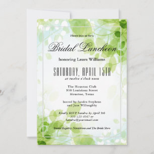 Spring Leaves Garden Floral Bridal Luncheon Invitation