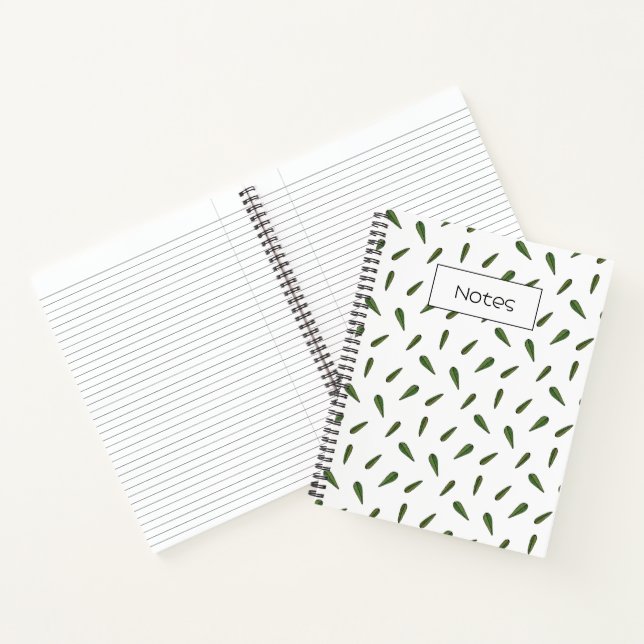 Spring leaves, watercolor pattern notebook (Inside)