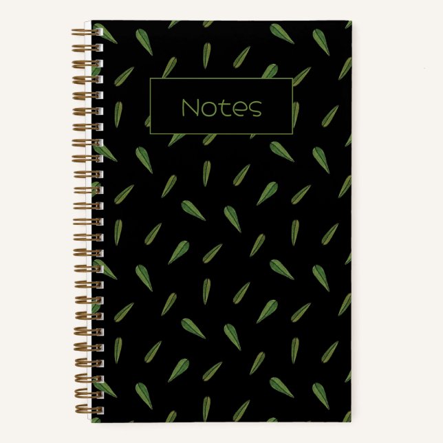 Spring leaves, watercolor pattern notebook (Front)