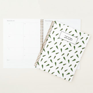 Spring leaves, watercolor pattern planner