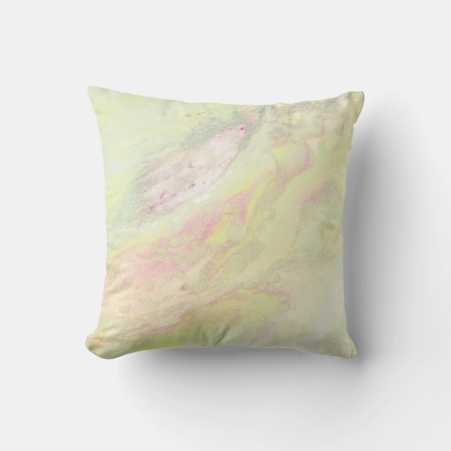 *~* Spring Lightness Abstract Marble Iridescent Cushion (Front)