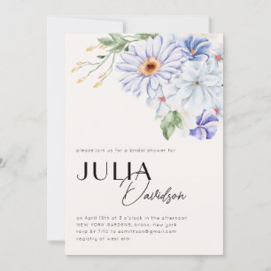 Spring Lila Purple Flowers Garden Bridal Shower Invitation