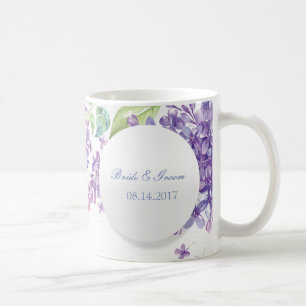 Spring Lilac Flower Blossom-Floral Wedding Coffee Mug