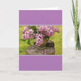 Spring Lilac Folded Blank Greeting Card