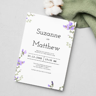 Spring lilac green wildflower boho garden wedding  invitation