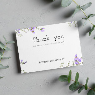 Spring lilac green wildflower garden Thank You  Invitation