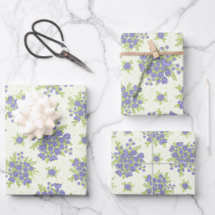 Spring Lilac Purple Flowers Floral Wrapping Paper Sheet