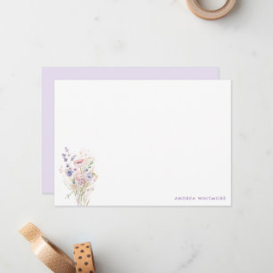 Spring Lilac Wildflowers Personalised Card