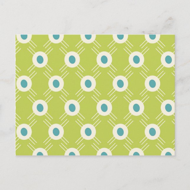 Spring Lime Green Blue Circles Mother's Day Gift Postcard (Front)