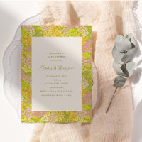 Spring Lime Green Floral Baby Shower Invitation