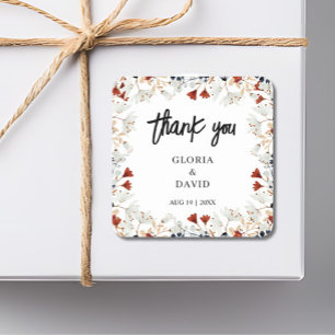 Spring Little Flowers Wedding Square Sticker