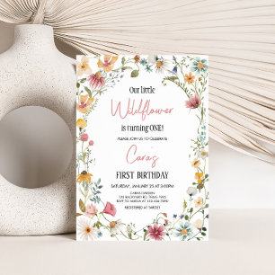 Spring Little Wildflower Birthday Party Invitation