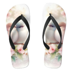 Spring Love Birds Cherry Blossom Floral Flip Flops