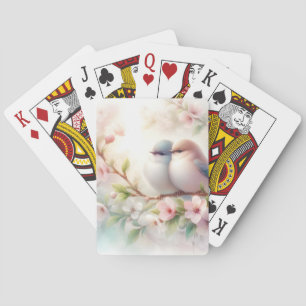 Spring Love Birds Cherry Blossom Floral Playing Cards