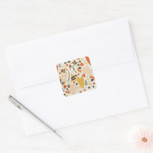 Spring Love Heart Floral Garden Square Sticker