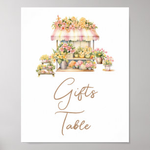 Spring Love In Bloom Bridal Shower Gifts Table Poster