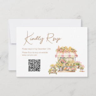 Spring Love In Bloom Bridal Shower QR Rsvp Card