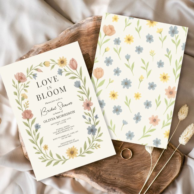 Spring Love In Bloom Floral Bridal Shower Invitation (Creator Uploaded)
