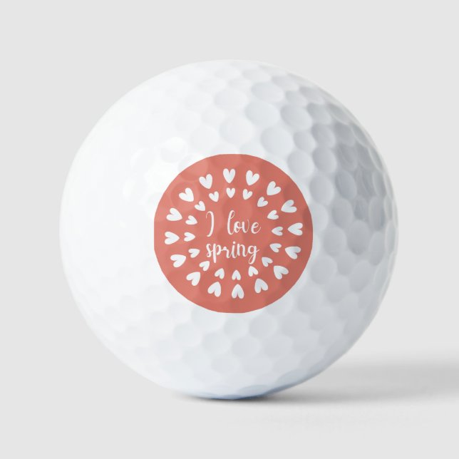 Spring Love, Little Hearts Golf Balls (Front)