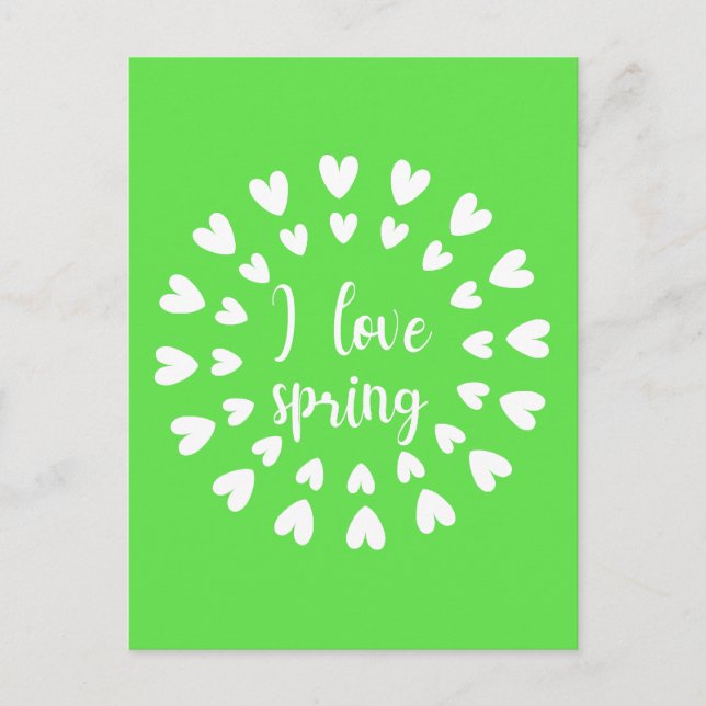 Spring Love, Little Hearts Postcard (Front)
