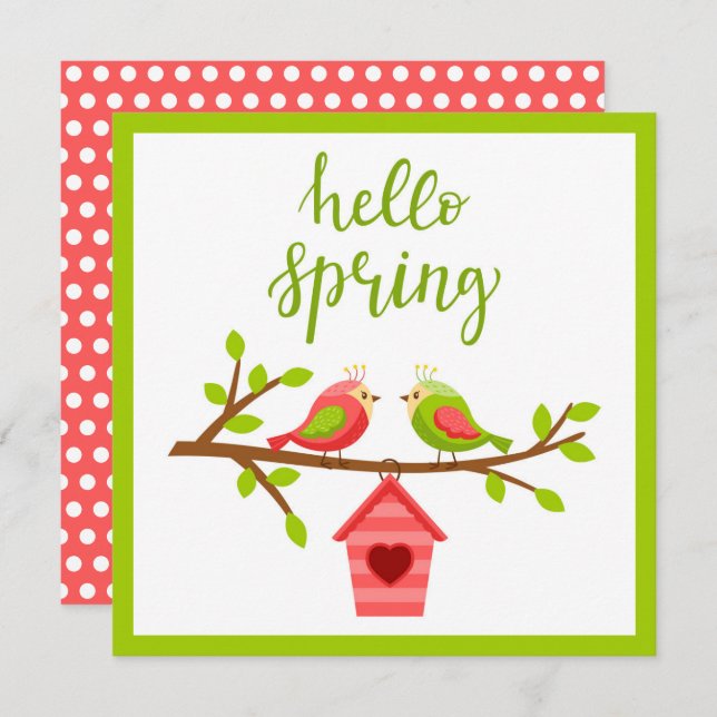 Spring Lovebirds Card (Front/Back)